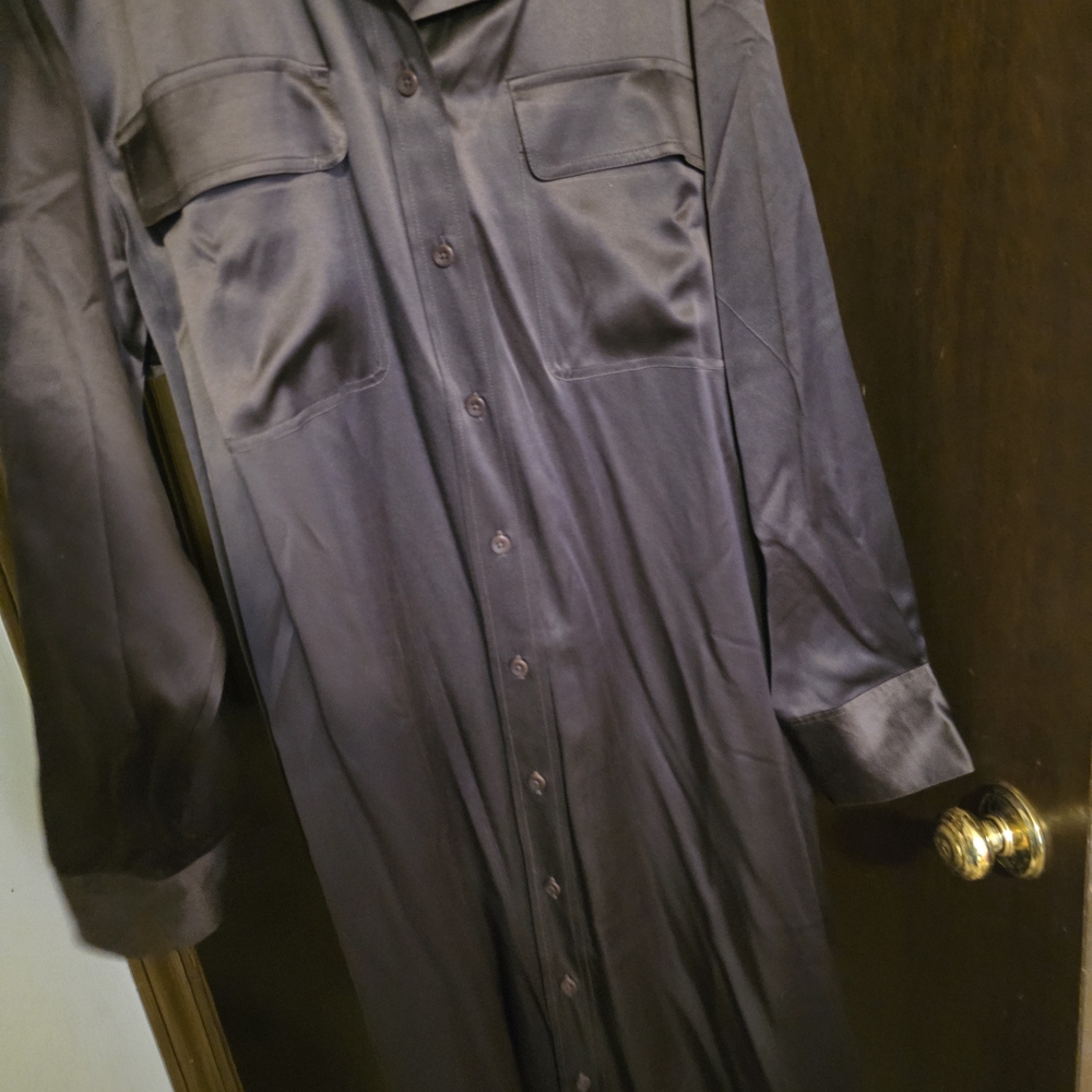 Madewell Brown Long Sleeve Maxi Shirt Dress